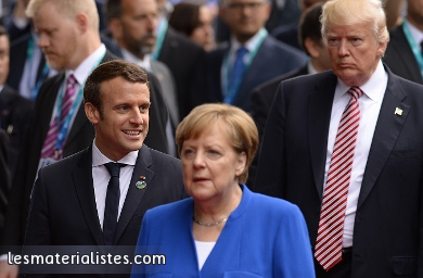 Emmanuel Macron, Angela Merkel et Donald Trump au G7